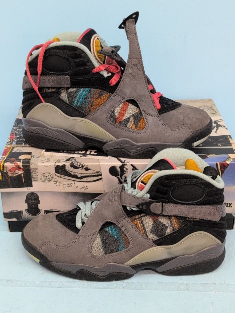 Air Jordan 8 Retro N7 Sneakers Men's Shoes US 8 Thunder Gray Black CQ9601-001